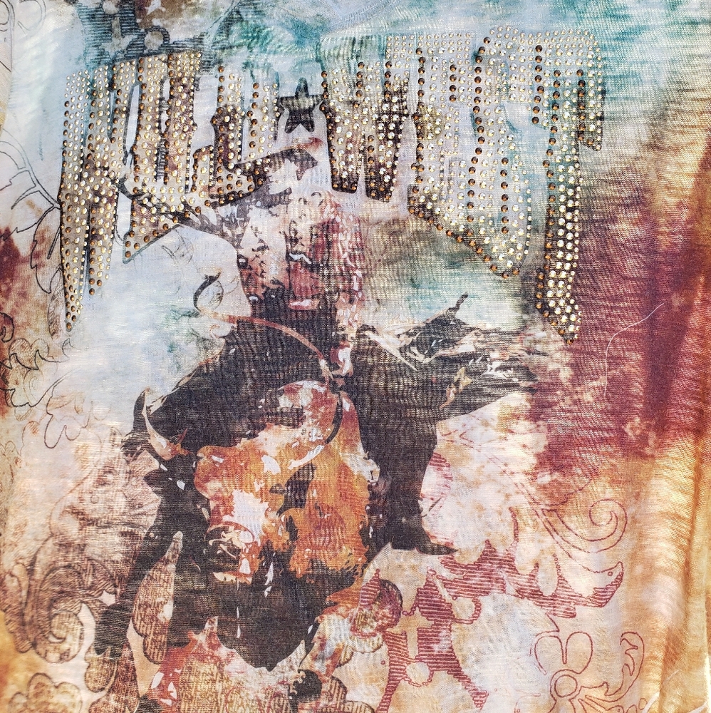 Bull riding tee